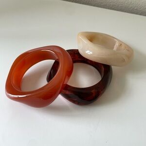 Set of Three Chunky Resin Bangles